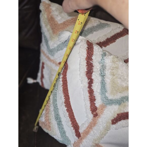 Pair Of Opalhouse Boho Throw Pillows 18x18, Decorative Pillow  with Tassels - Picture 4 of 6